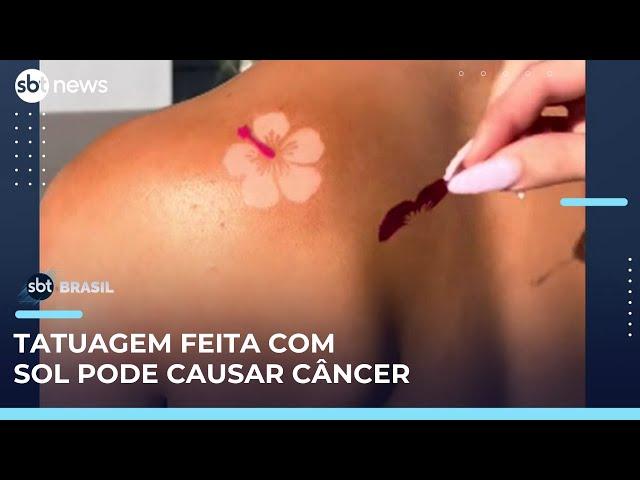 Tatuagens de queimadura solar: risco à saúde é alertado por dermatologistas | #SBTBrasil 