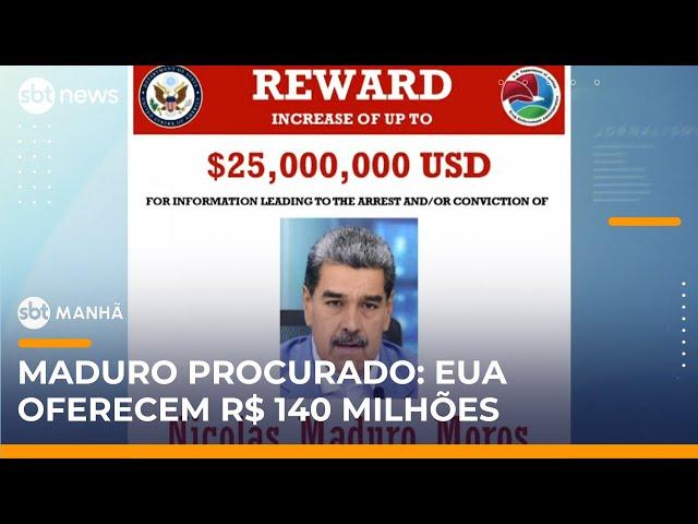 EUA oferecem R$ 140 mi por informações que levem à prisão de Nicolás Maduro | #SBTManhã