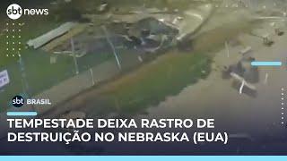 Telhado de penitenciária é arrancado durante tempestade no Nebraska (EUA) | #SBTBrasil