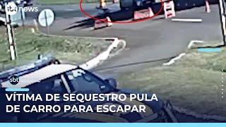 Homem pula de carro em movimento para fugir de sequestro relâmpago no Paraná | #SBTBrasil 