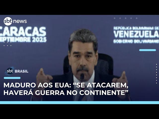 Maduro diz que EUA apontam 1.200 mísseis para a Venezuela e ameaça guerra continental | #SBTBrasil 