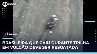 Turista brasileira recebeu água e comida para esperar resgate na Indonésia | #SBTBrasil 