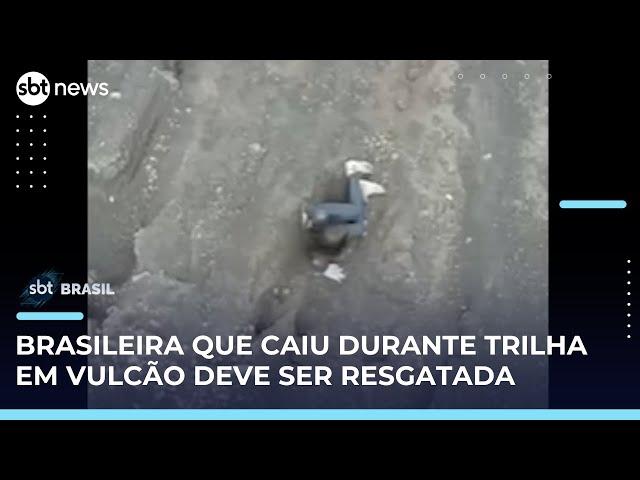 Turista brasileira recebeu água e comida para esperar resgate na Indonésia | #SBTBrasil 
