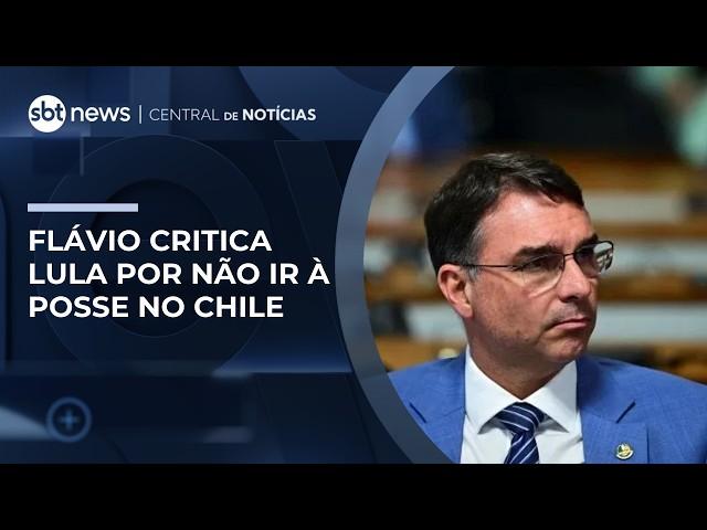 Flávio Bolsonaro critica Lula por não ir à posse de Kast: "É a cara dele" | #CentraldeNotícias