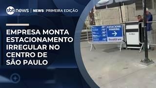 Estacionamento irregular é montado sob viaduto no centro de SP | #NewsPrimeiraEdição
