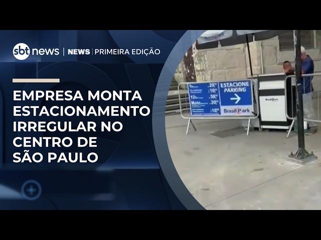 Estacionamento irregular é montado sob viaduto no centro de SP | #NewsPrimeiraEdição