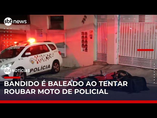 Bandido é baleado durante tentativa de assalto em Santo André (SP) | #SBTNotícias