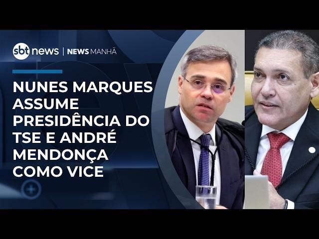 Nunes Marques assume presidência do TSE e André Mendonça assume como vice | #NewsManhã Nunes Marques assume presidência do TSE e André Mendonça assume como vice | #NewsManhã