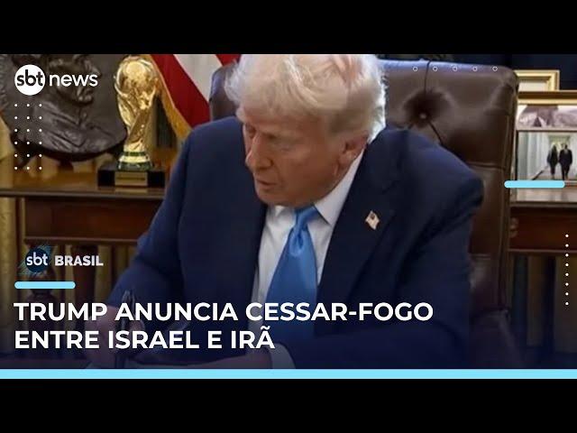 Trump afirma haver acordo de cessar-fogo entre Israel e Irã | #SBTBrasil 
