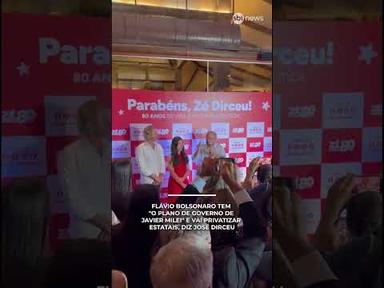 Flávio Bolsonaro tem "o plano de governo de Javier Milei" e vai privatizar estatais, diz José Dirceu