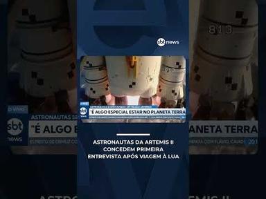 Astronautas da Artemis II concedem primeira entrevista após viagem à Lua | #JornaldoSBTNews