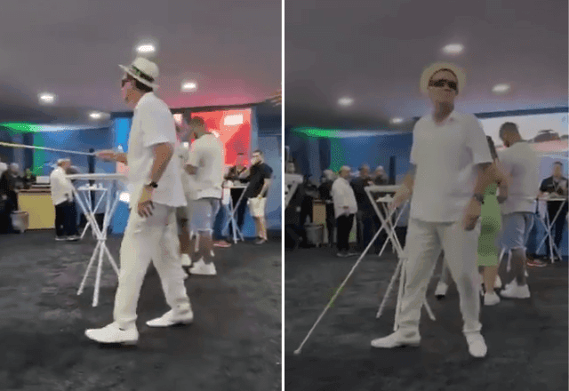 Prefeito Eduardo Paes é flagrado imitando pessoas cegas em camarote da Sapucaí; veja