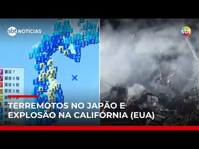 Terremoto de magnitude 6,9 atinge norte do Japão; explosão fere seis na Califórnia | #SBTNotícias Terremoto de magnitude 6,9 atinge norte do Japão; explosão fere seis na Califórnia | #SBTNotícias