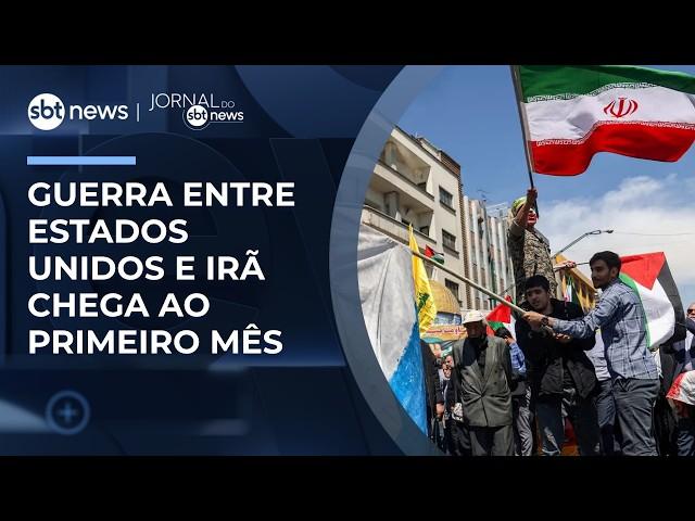Tensão entre EUA e Irã aumenta após um mês de guerra | #JornaldoSBTNews Tensão entre EUA e Irã aumenta após um mês de guerra | #JornaldoSBTNews