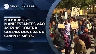Manifestações em vários países neste sábado(28) criticam conflito entre EUA, Irã e Israel