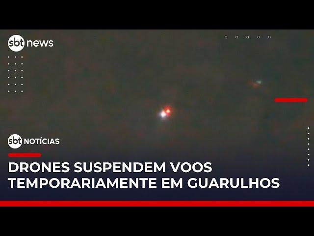 Drones voltam a interromper pousos e decolagens no Aeroporto de Guarulhos | #SBTNotícias Drones voltam a interromper pousos e decolagens no Aeroporto de Guarulhos | #SBTNotícias