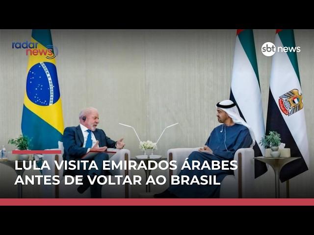 Lula cumpre agenda e visita Emirados Árabes antes de retornar ao Brasil | #RadarNews Lula cumpre agenda e visita Emirados Árabes antes de retornar ao Brasil | #RadarNews