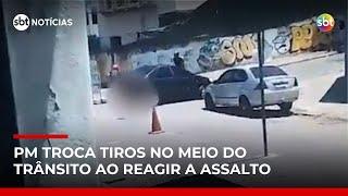 PM reage a assalto e troca tiros no trânsito do Rio; dois ficam feridos | #SBTNotícias PM reage a assalto e troca tiros no trânsito do Rio; dois ficam feridos | #SBTNotícias