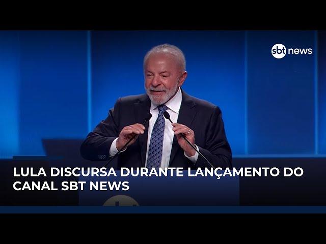 Presidente Lula discursa durante lançamento do novo canal SBT News Presidente Lula discursa durante lançamento do novo canal SBT News