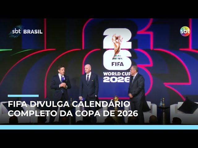 FIFA divulga calendário da Copa de 2026; veja datas e locais dos jogos do Brasil | #SBTBrasil FIFA divulga calendário da Copa de 2026; veja datas e locais dos jogos do Brasil | #SBTBrasil