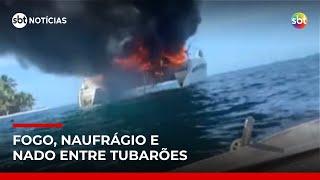 Turistas brasileiros sobrevivem a naufrágio após barco pegar fogo no Panamá | #SBTNotícias