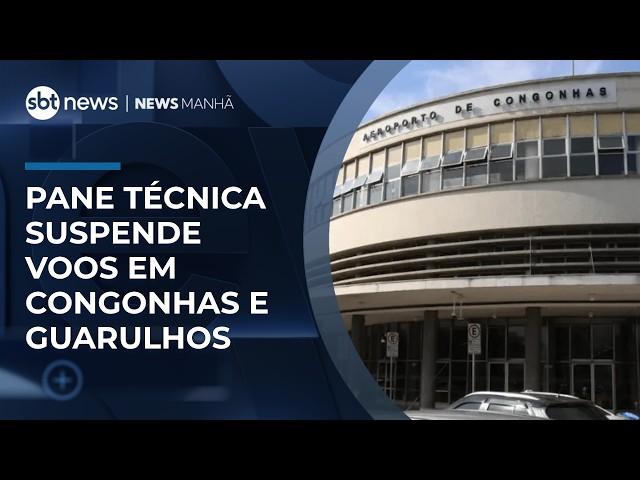 Pane técnica suspende voos em Congonhas e Guarulhos | #NewsManhã Pane técnica suspende voos em Congonhas e Guarulhos | #NewsManhã