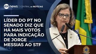 Líder do PT no senado diz que há mais votos para indicação de Jorge Messias ao STF | #RadarNews
