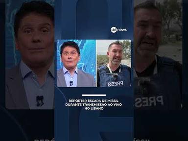 Repórter escapa de míssil durante transmissão ao vivo no sul do Líbano | #SBTBrasil