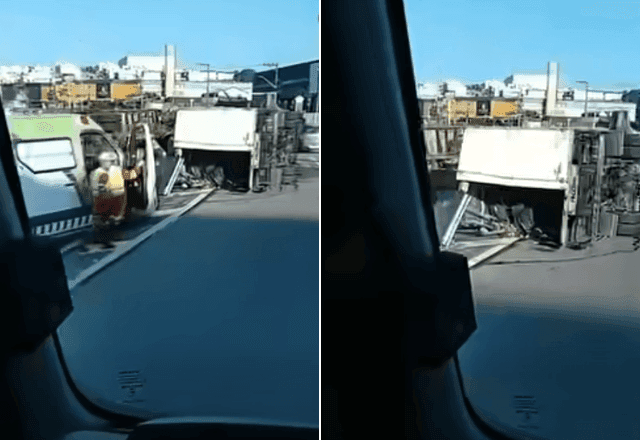 Dois caminhões tombam na Rodovia Raposo Tavares e causam lentidão no sentido interior