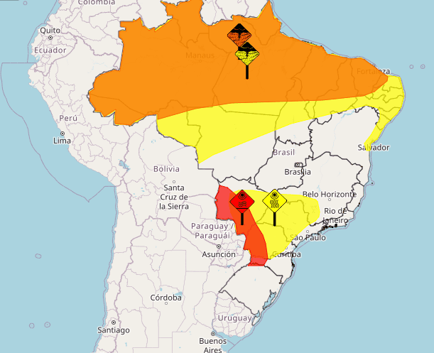 Inmet emite alerta vermelho para onda de calor em 4 Estados do país