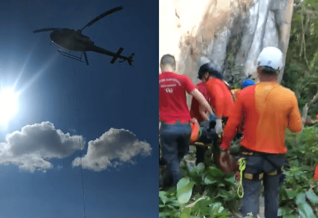 Praticante de rapel cai quase 20 metros na Pedra do Urubu em Florianópolis