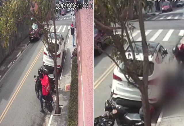 Câmera registra momento em que PM é baleado no peito em assalto na Grande SP