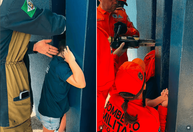 Vídeo: criança é salva após ficar com a cabeça presa entre pilares de concreto em escola no Mato Grosso