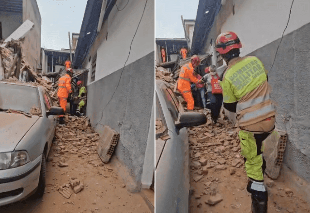 Imóvel com 15 pessoas e 2 pets dentro desaba em Juiz de Fora (MG); ninguém se feriu